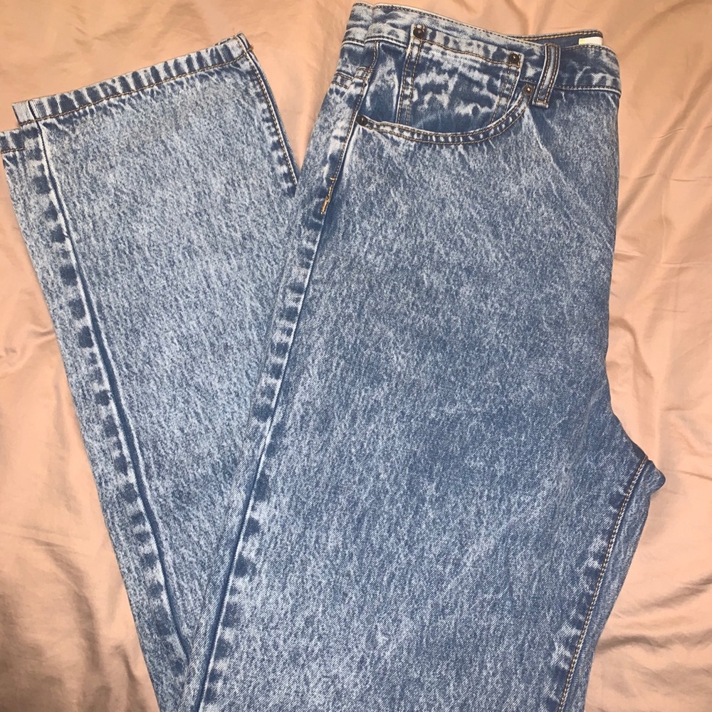 Happy Nature acid wash high rise jeans